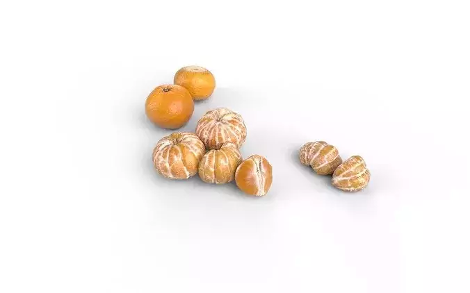 Tangerine Set 04 Low-poly 3D model