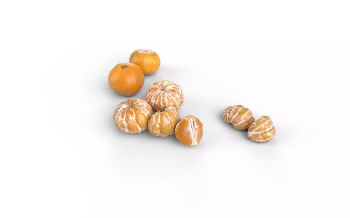 Tangerine Set 04 Low-poly 3D model