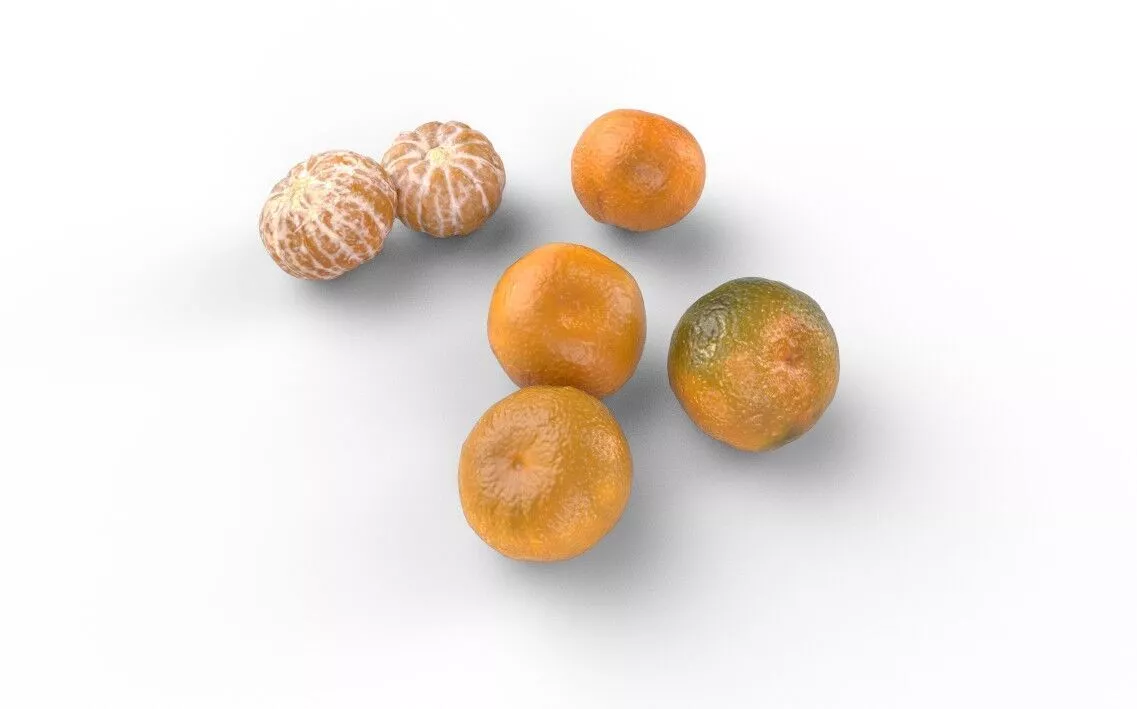 Tangerine Set 05 Low-poly 3D model