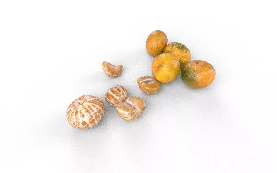 Tangerine Set 06 Low-poly 3D model
