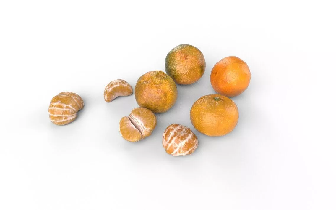 Tangerine Set 08 Low-poly 3D model