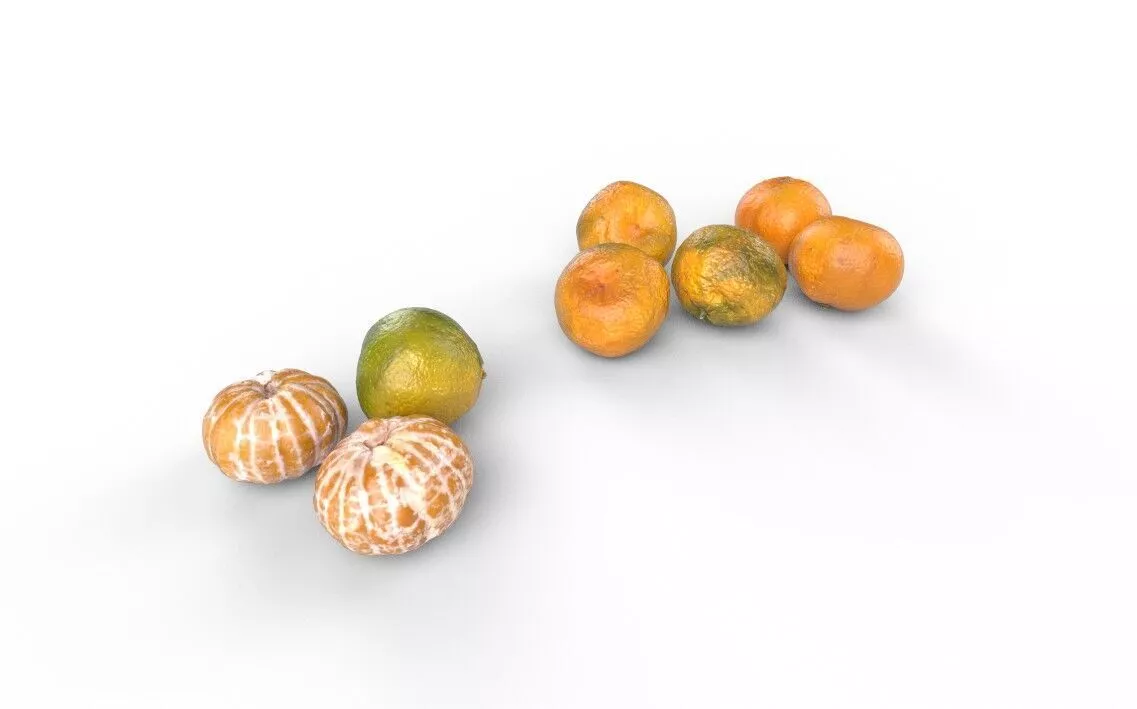Tangerine Set 10 Low-poly 3D model