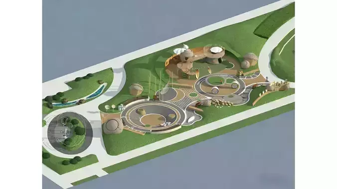 Natural Texture Play Area 3D model