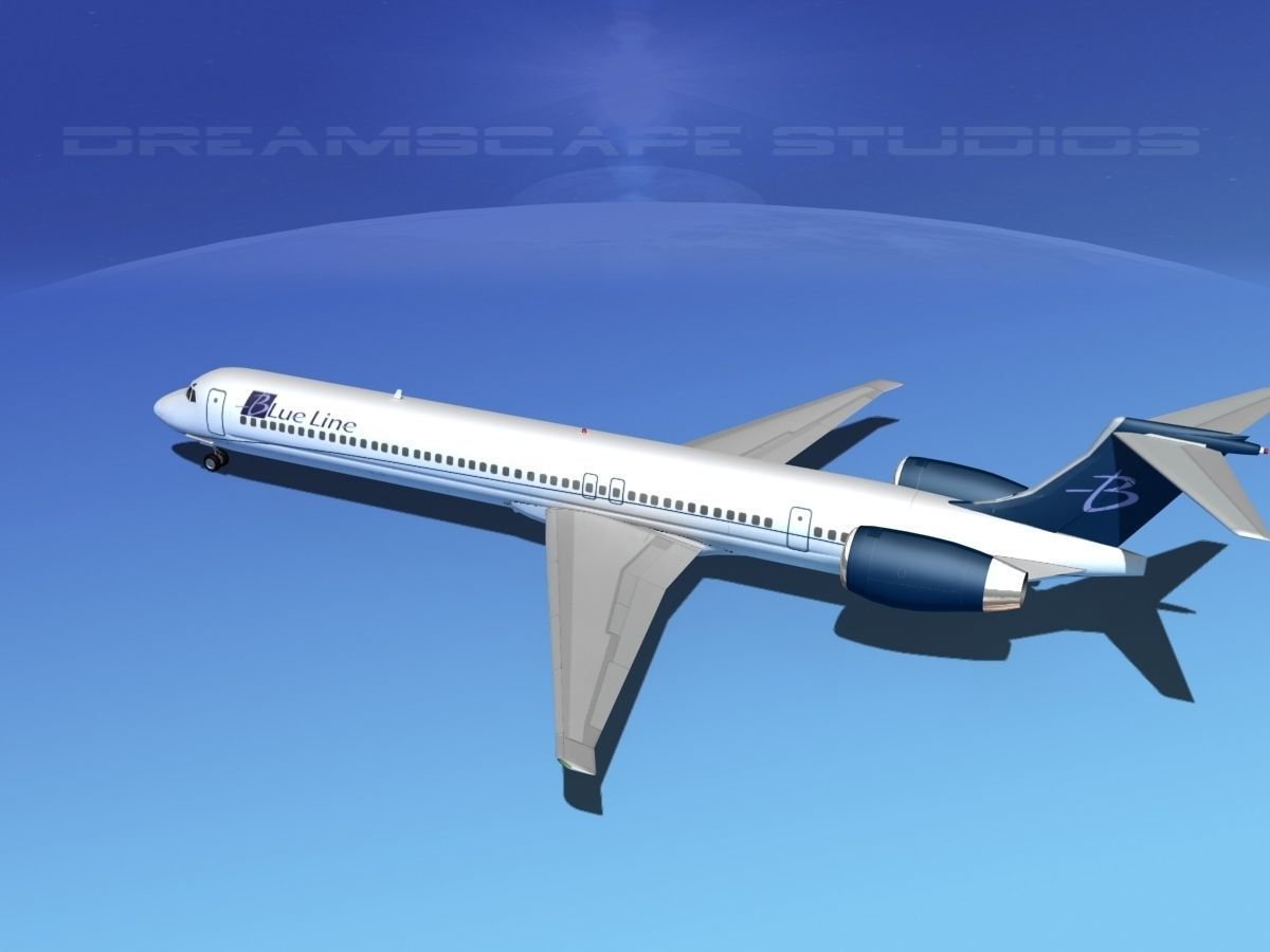 Douglas MD-80 Blue Line 3D model_8