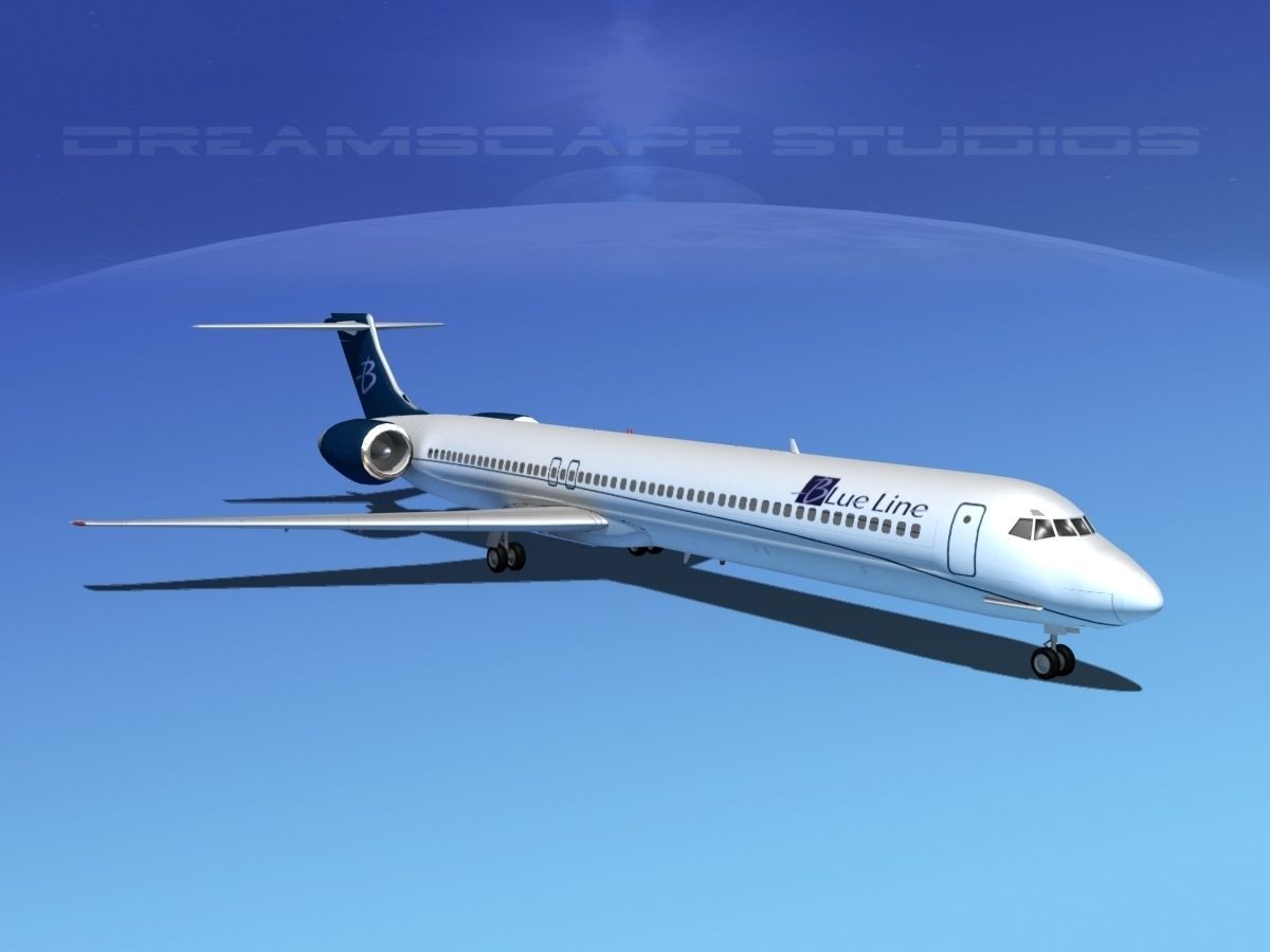 Douglas MD-80 Blue Line 3D model_2