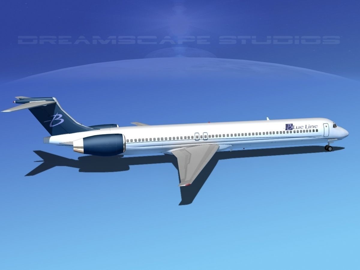Douglas MD-80 Blue Line 3D model_4