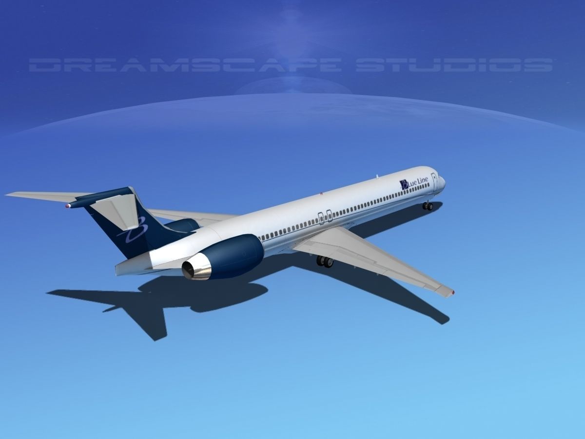 Douglas MD-80 Blue Line 3D model_5