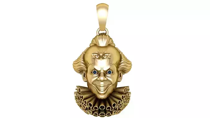 Vintage Jester Face Pendant 3D Printable Model
