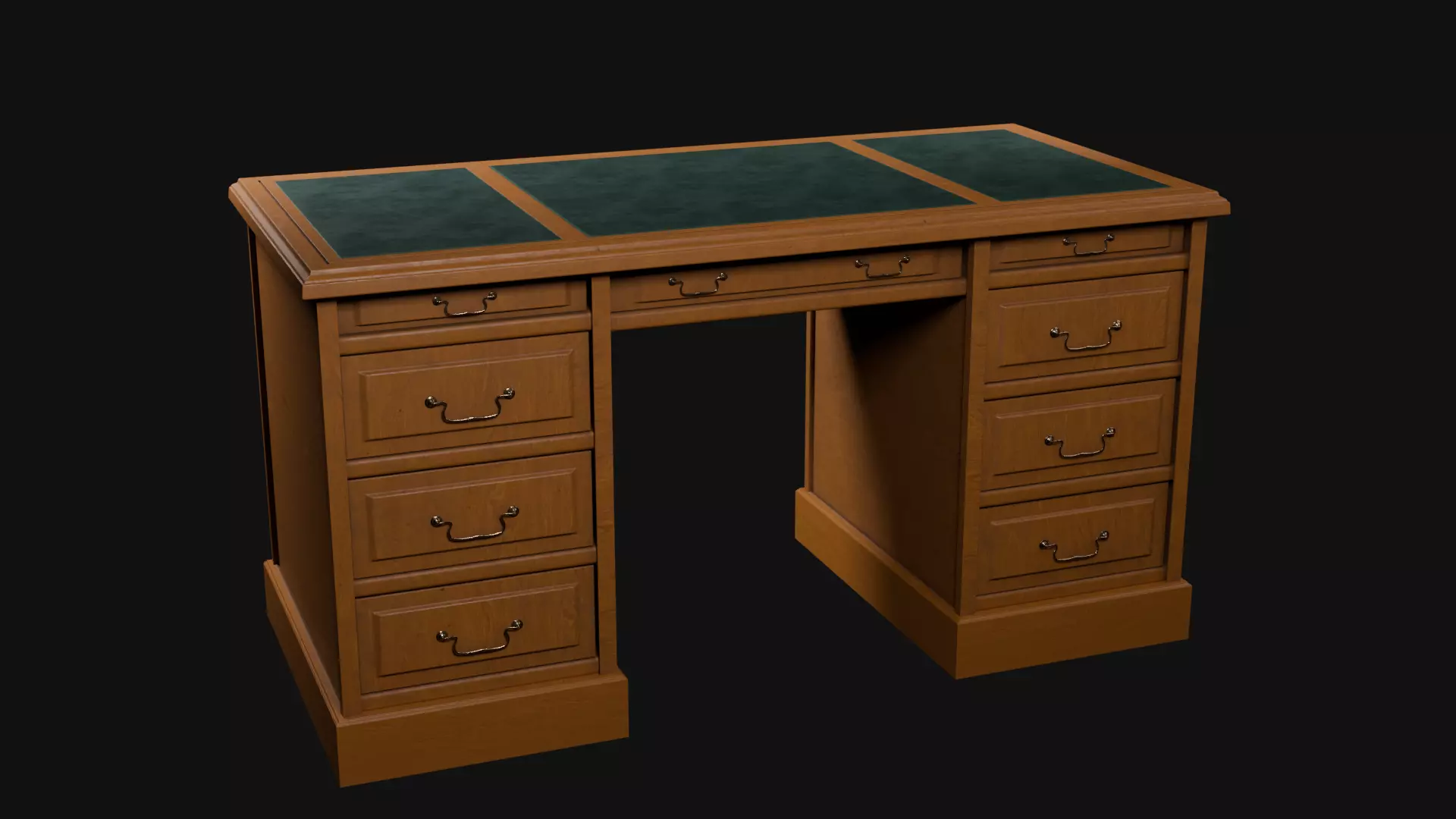 Wooden Desk Free 3D model