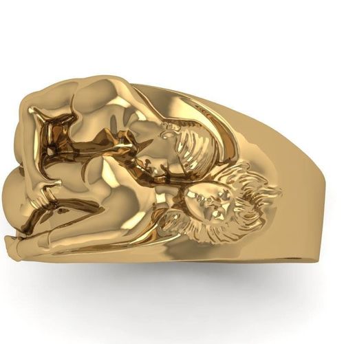 3D Gold Love Ring File CAD Design Engagement Ring Model 3dm 3D print model