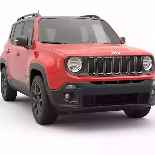 Jeep Renegade 2015 Compact Urban Off Road SUV Low-poly 3D model 2