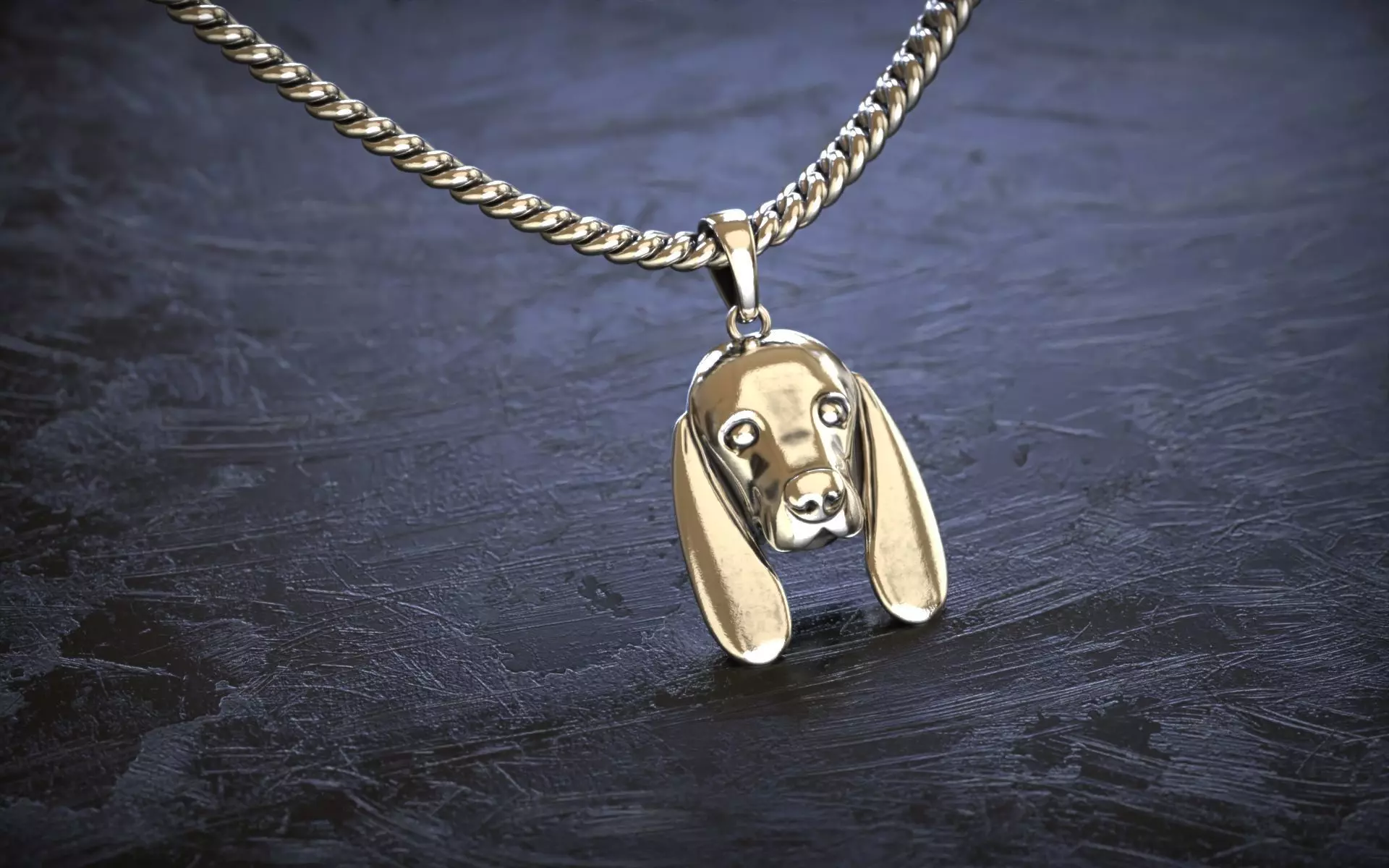 Cute Dog Head Pendant 3D print model