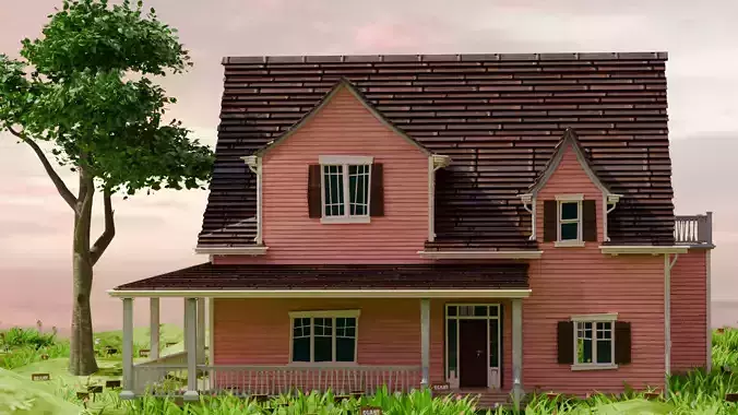 American Style Cottage Exterior 01