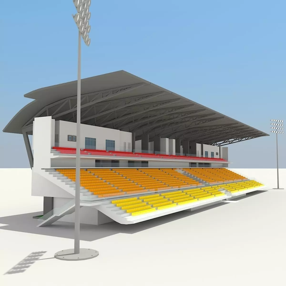 Stadium with seats 3D model_0