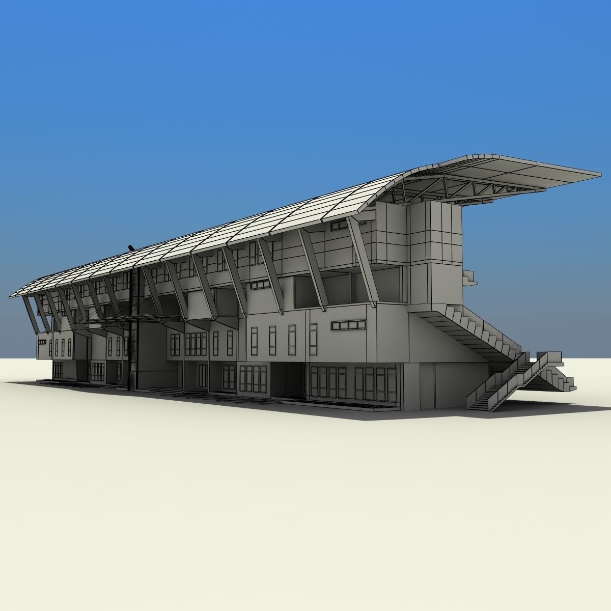 Stadium with seats 3D model_10