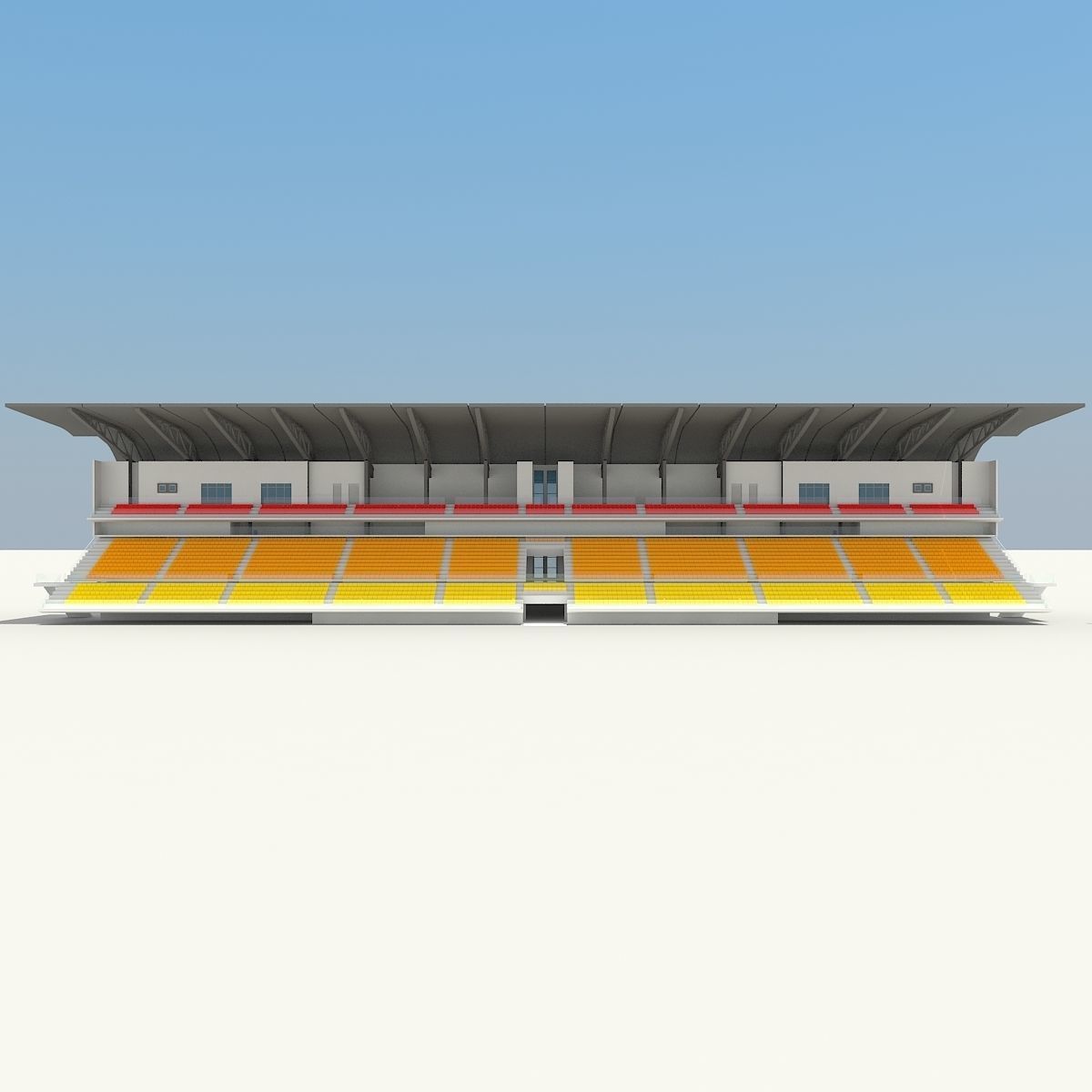 Stadium with seats 3D model_2