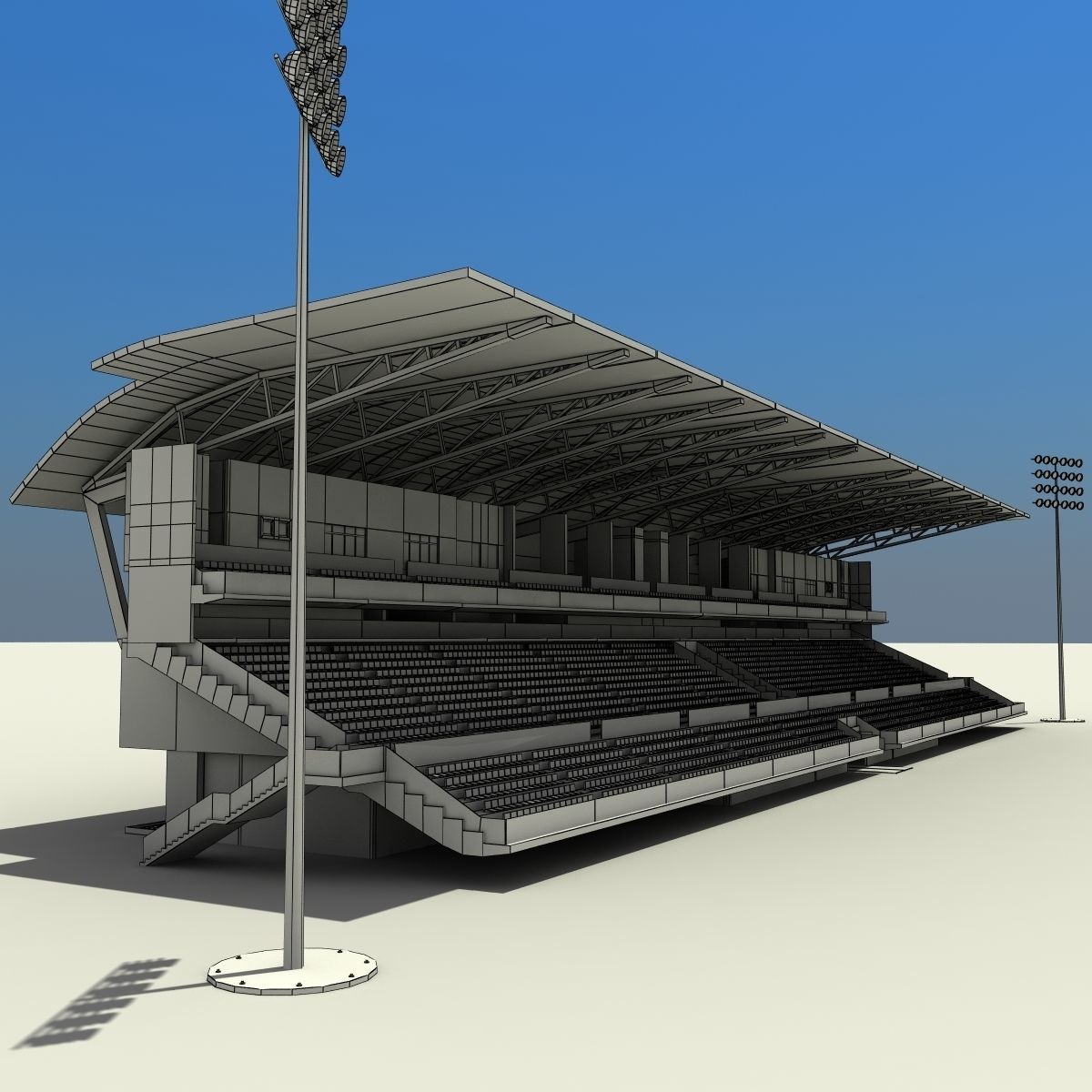 Stadium with seats 3D model_7