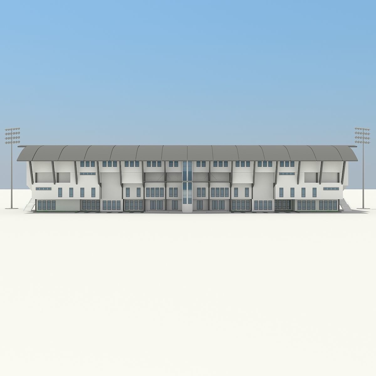Stadium with seats 3D model_1