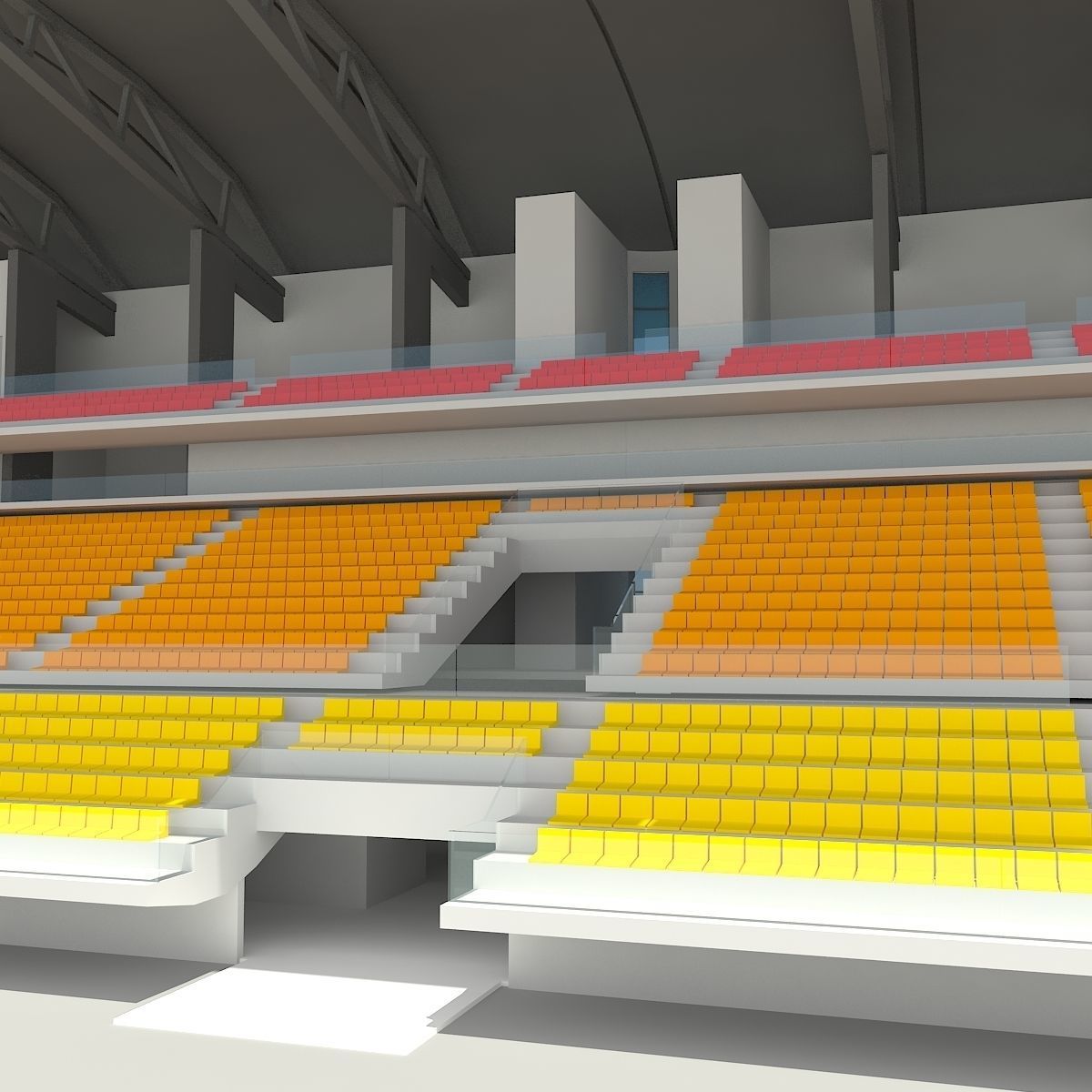 Stadium with seats 3D model_5