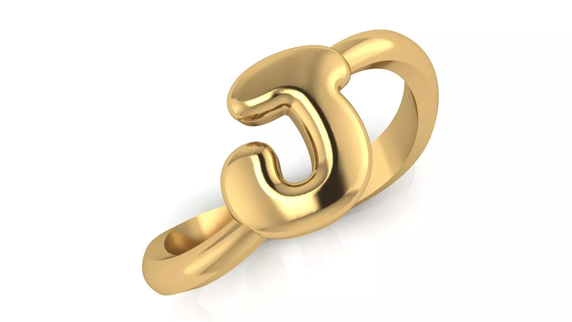 J alphabet baypass ring 3D print model