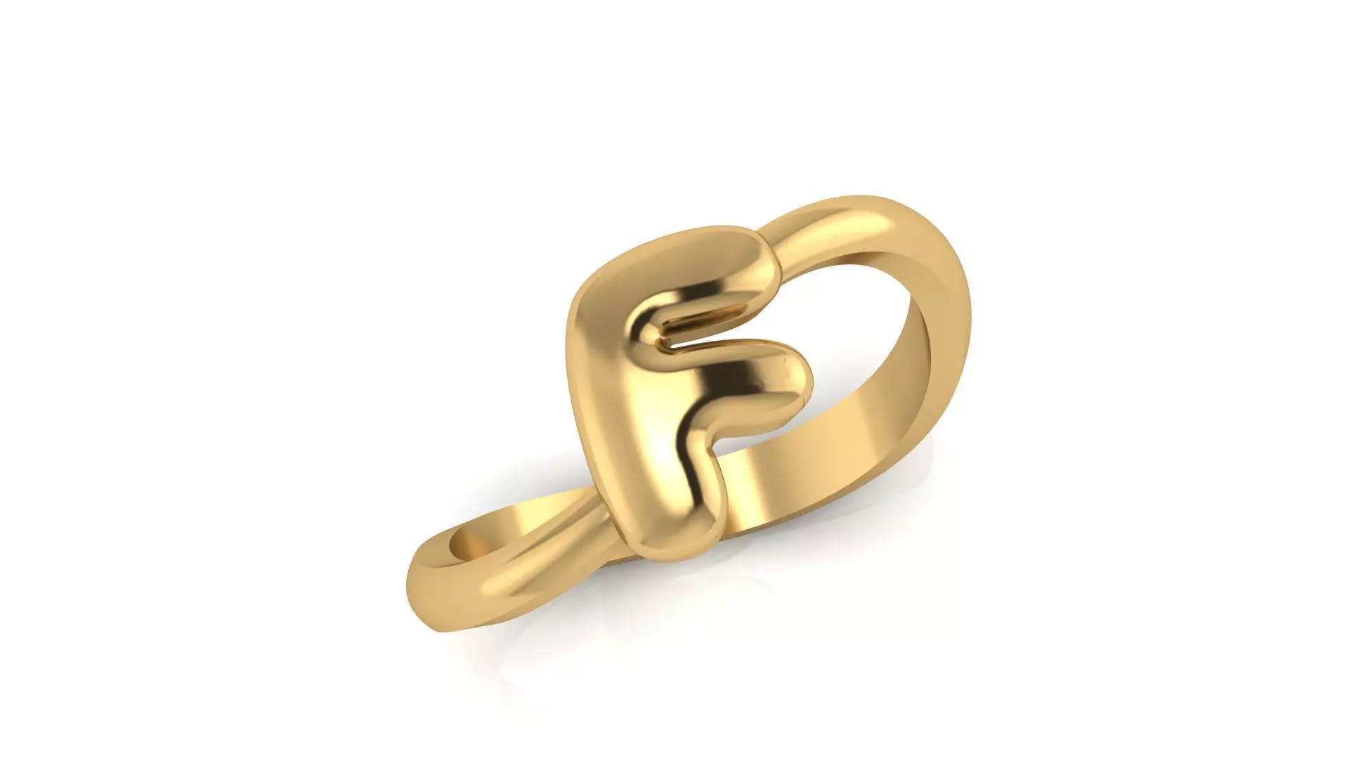 F alphabet baypass ring 3D print model