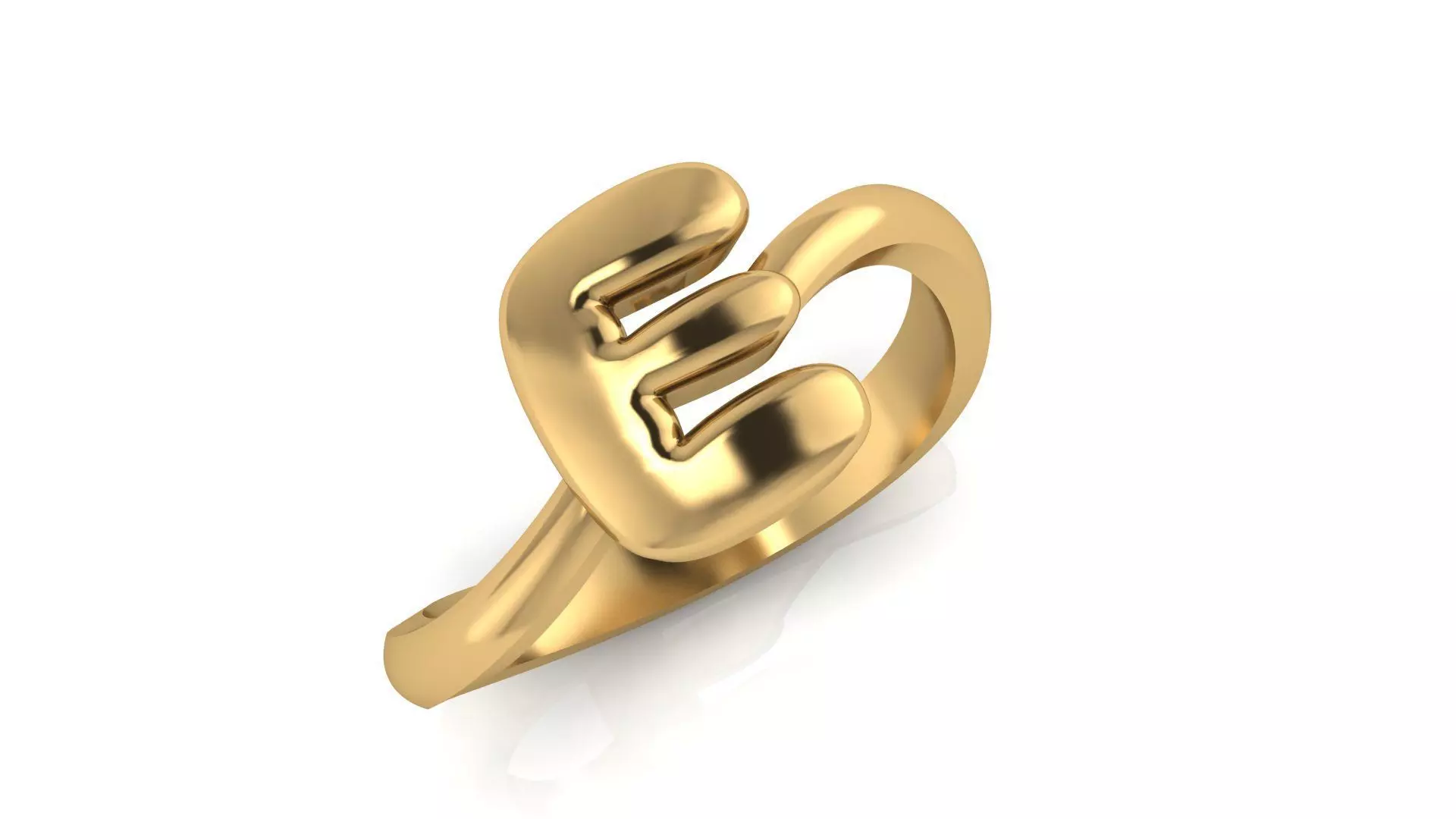 E alphabet baypass ring 3D print model