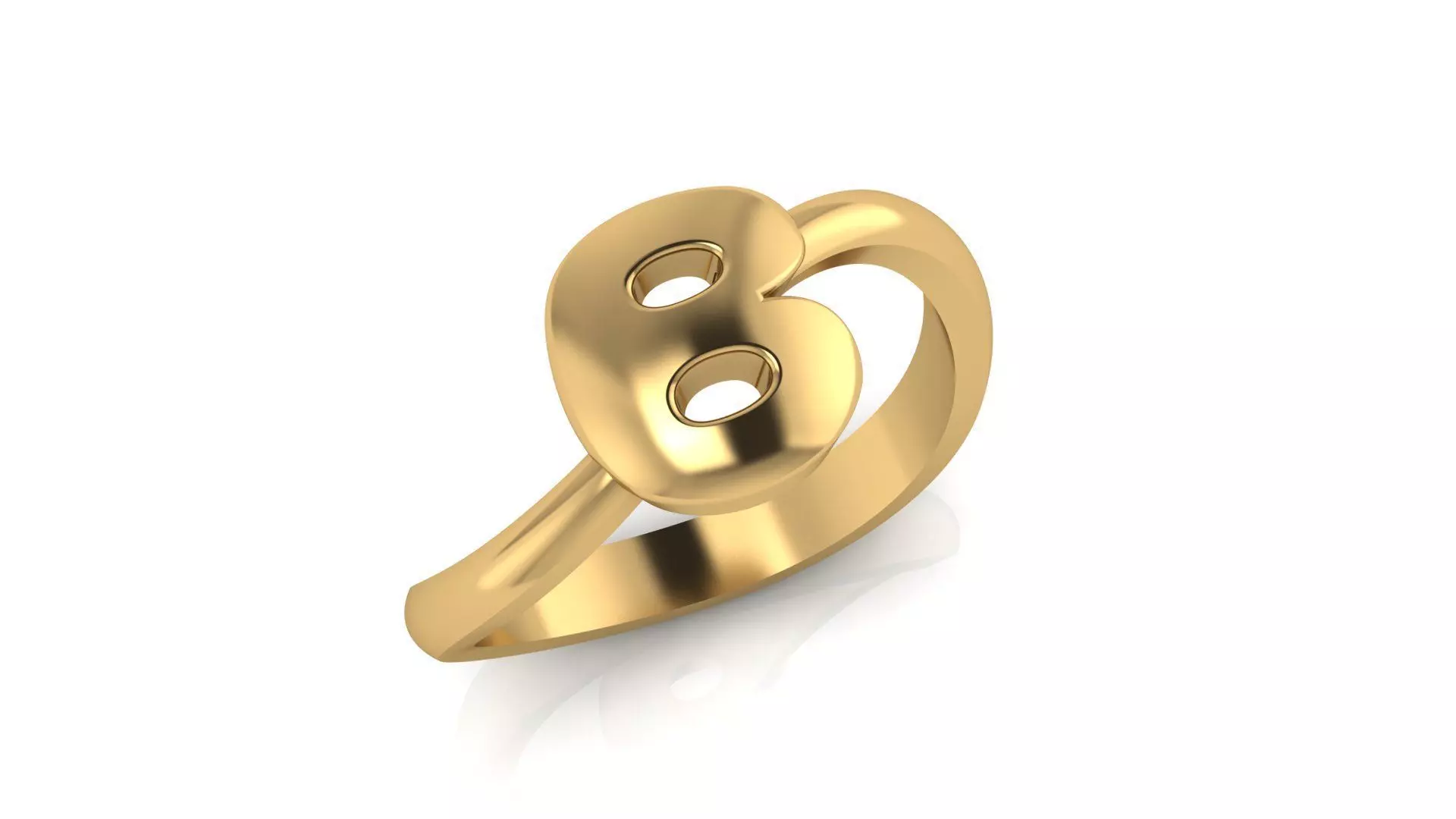 B alphabet baypass ring 3D print model