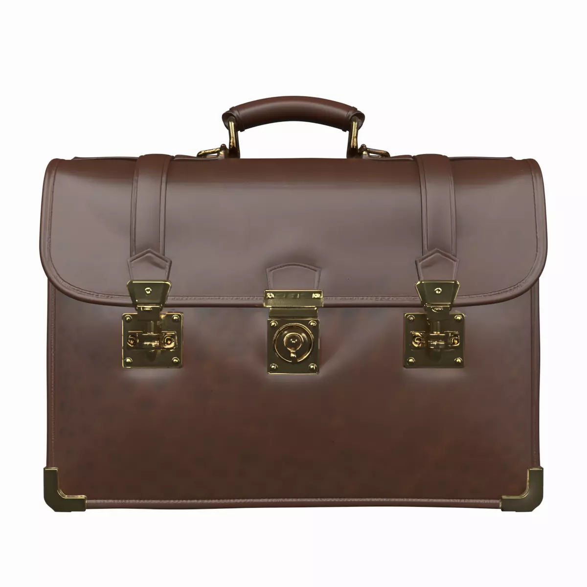 Sturdy 3D Banker Case featuring Lock Mechanisms LeatherLuxurious 3D model