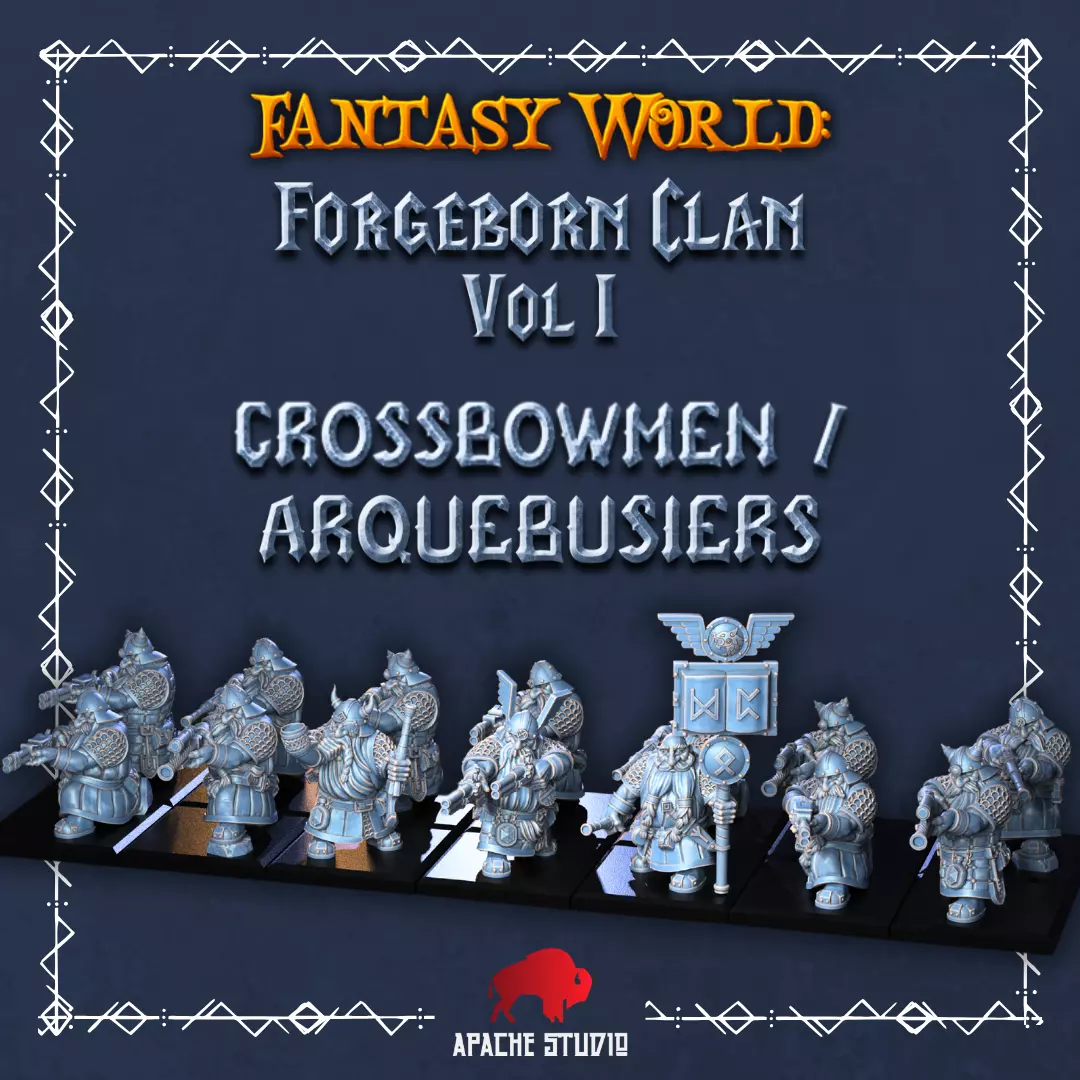 Forgeborn Clan - Crossbowmen - Arquebusiers 3D print model