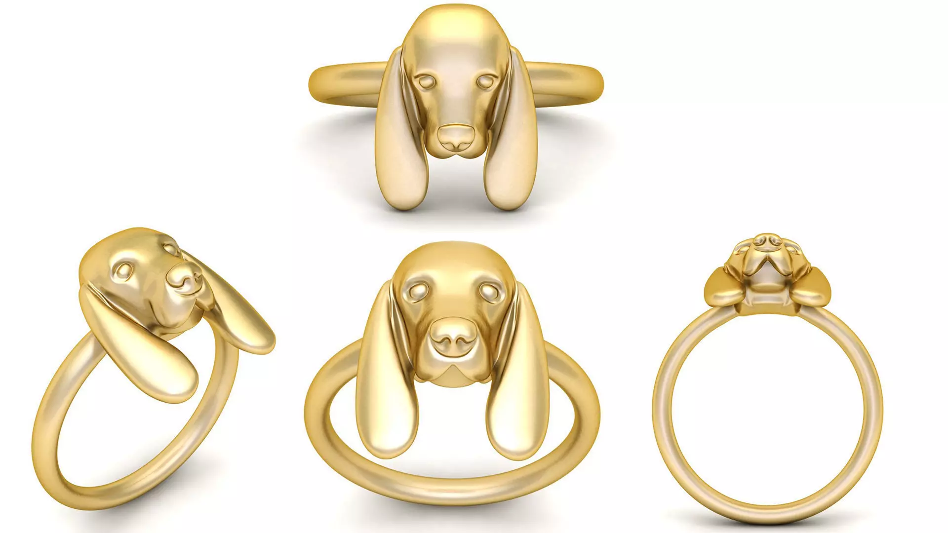 Cute Dog Head Ring 3D print model