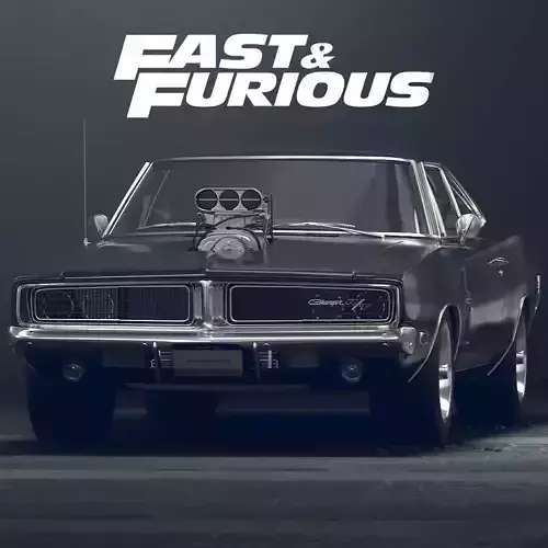 dodge charger 1969 fast and furious Low-poly 3D model