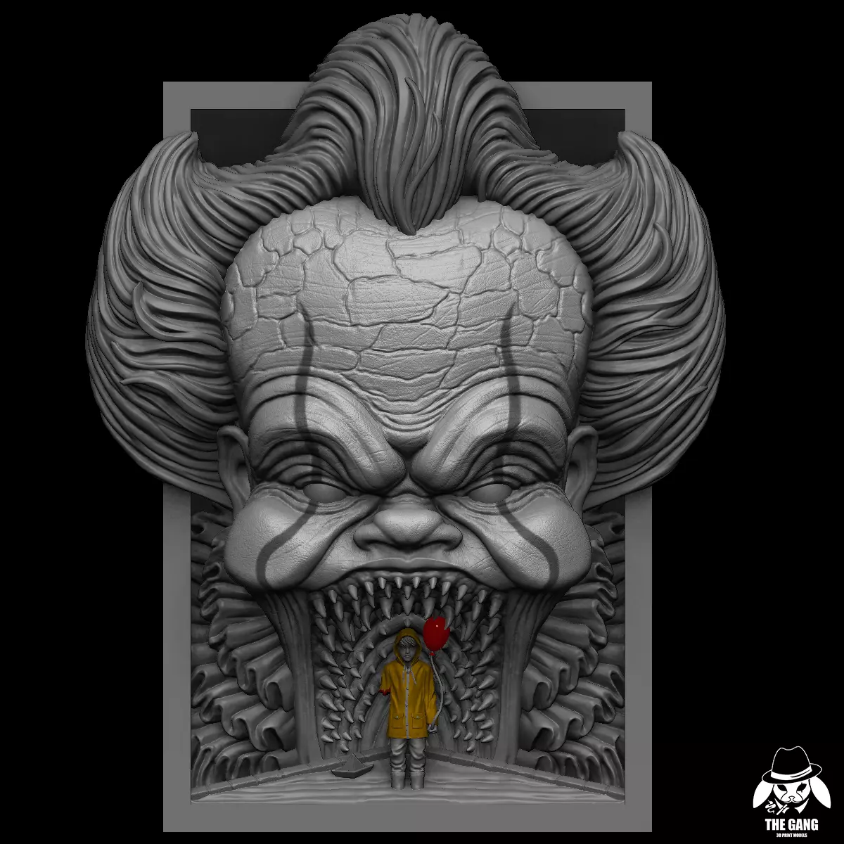 T9 book nook Pennywise clown and Georgie stl file 3d print model 3D print model