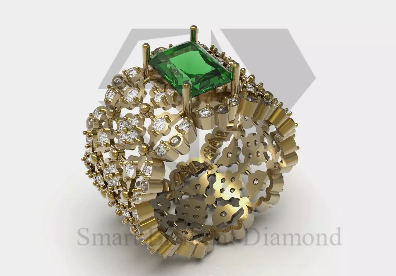 Royal Tree printable cad jewelry eternity Ring model rr0067 3D print model