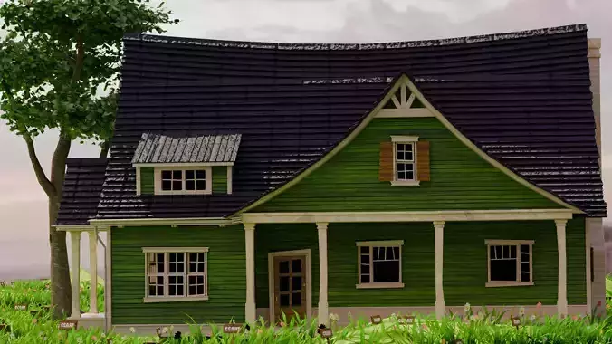 American Style Cottage Exterior 03