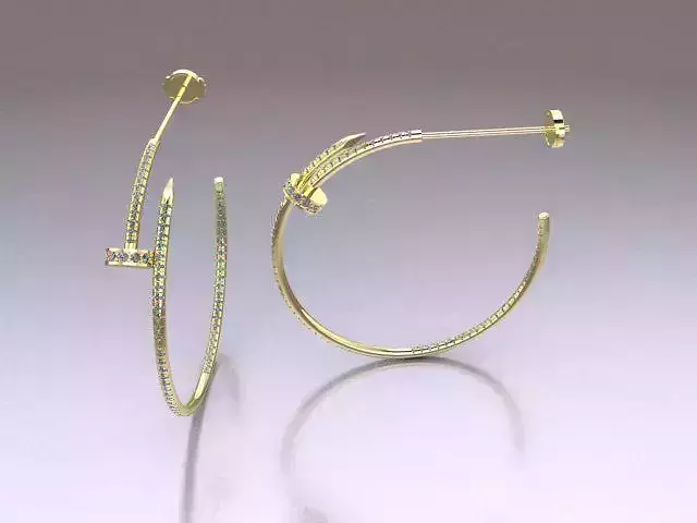 NAIL EARRING WITH THE STONES  3D PRINT MODEL