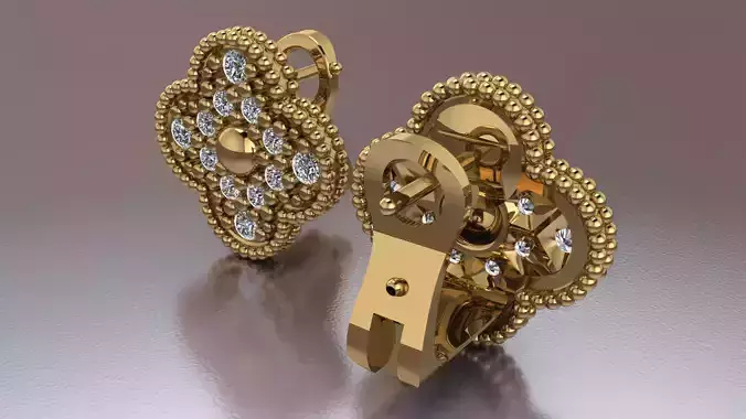 VC EARRING WITH THE STONES 3D PRINT  MODEL 