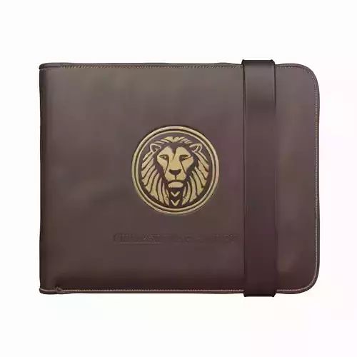Business Leather Folder 3D Elastic Closure Card Slots Embossed
