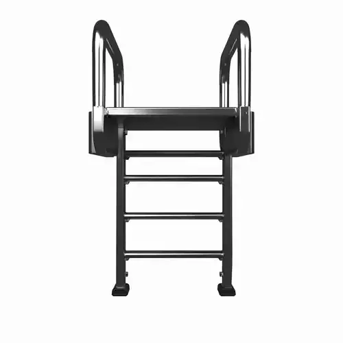 3D Bank Vault Ladder Steel Construction Safety Rails Rubber Feet