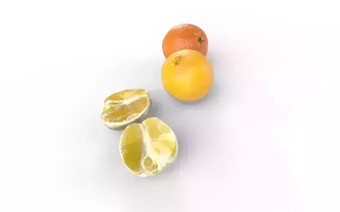 Orange Set 02 Low-poly 3D model 4