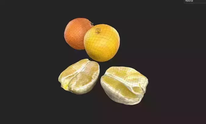 Orange Set 02 Low-poly 3D model 2