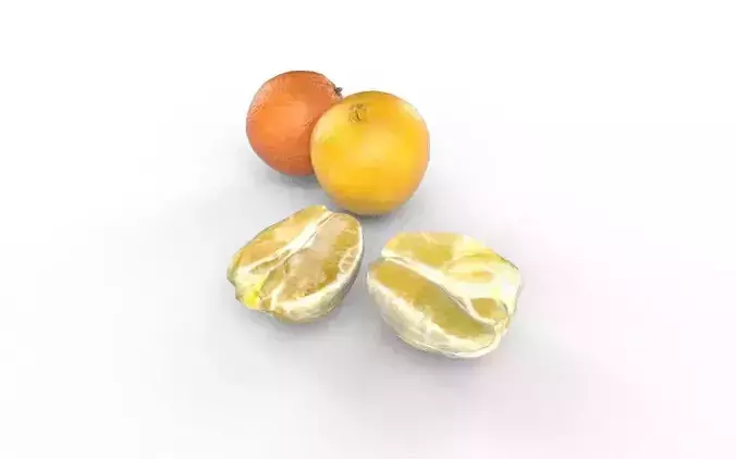 Orange Set 02 Low-poly 3D model