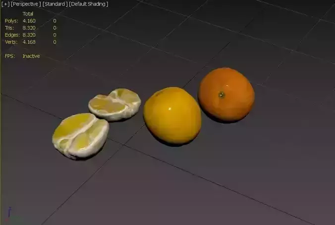 Orange Set 02 Low-poly 3D model 3