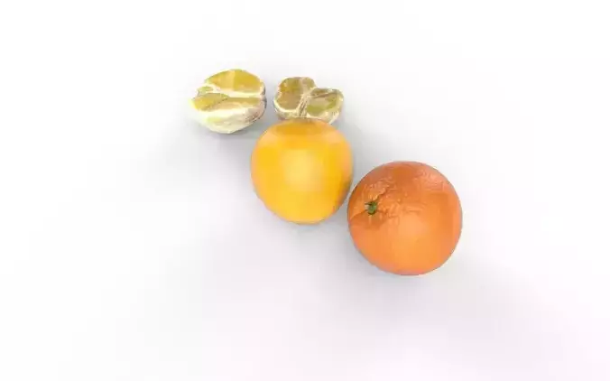 Orange Set 02 Low-poly 3D model 6