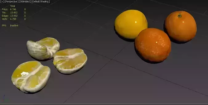 Orange Set 04 Low-poly 3D model 3