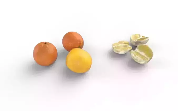 Orange Set 04 Low-poly 3D model 6