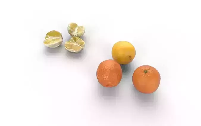 Orange Set 04 Low-poly 3D model 4
