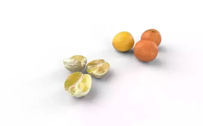 Orange Set 04 Low-poly 3D model