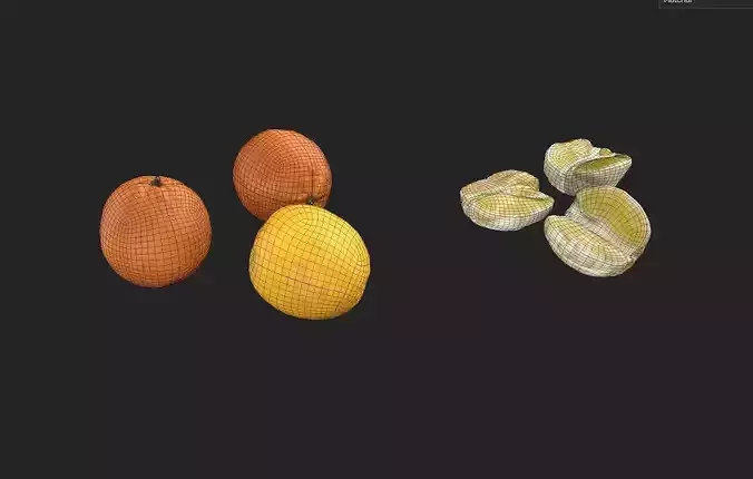Orange Set 04 Low-poly 3D model 7