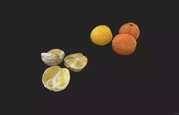 Orange Set 04 Low-poly 3D model 2