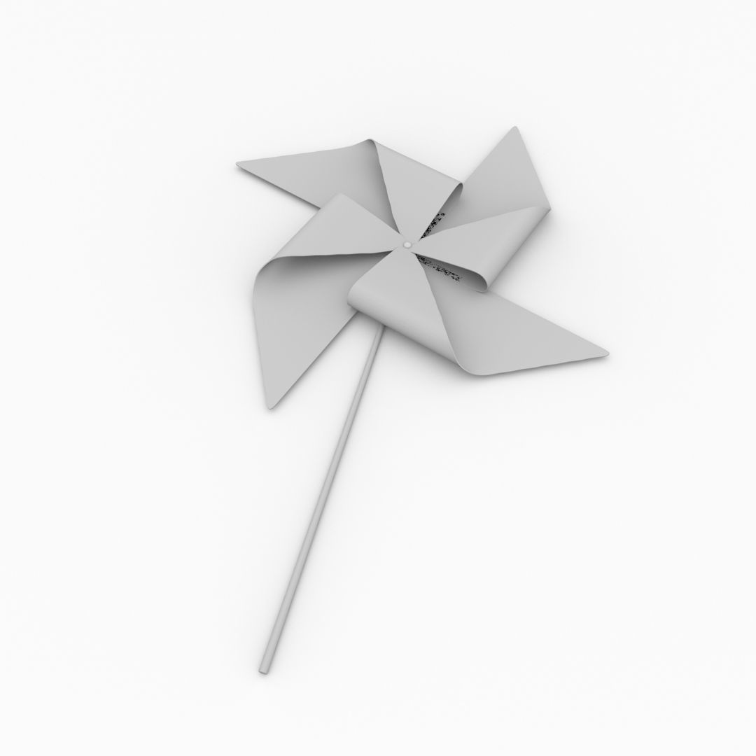 Pinwheel origami paper 3D model_3
